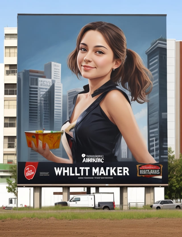 Jeune femme dans une publicité